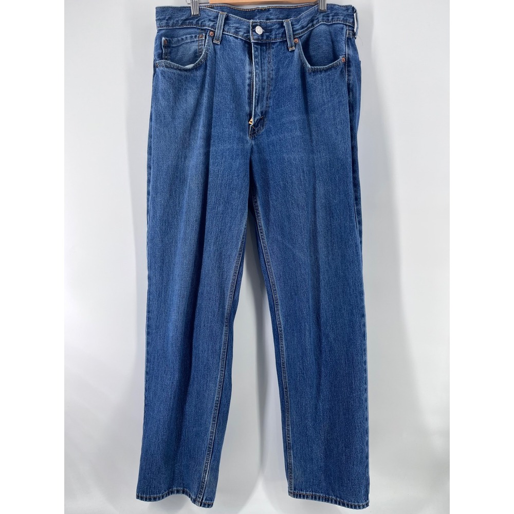Levis 550 Relaxed Fit Tapered Leg Jeans Medium Wash Blue Mens 36x34 Work Casual